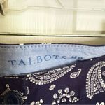 Talbots Blue White The Weekend Chinos Pants Paisley Print Size 8P Photo 4