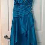 Blue strapless beaded prom dress Size undefined Photo 2