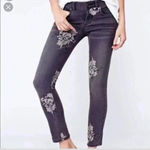 Free People  Magnolia Skinny Jeans Gray Floral Sz 25 Photo 1