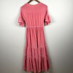 Anthropologie Sundry 1 Maxi Dress Small Pink Tiered Peasant Ruffle Short Sleeve Photo 7