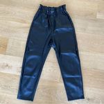ZARA  - Scrunched Paper Bag Faux Leather Joggers in Black Photo 0