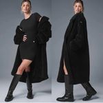 Alo Yoga  Sherpa Oversized Classic Trench Coat Black Teddy Coat Size XS Photo 1