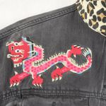 Desigual  Denim Jacket Women L Trucker Dragon Patchwork Asian Street Eclectic Photo 2
