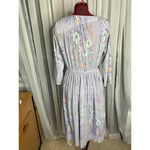 shirt dress floral pleated pastel purple seafoam Photo 3