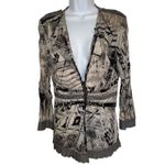 Alberto Makali  Abstract Art Topper Jacket Blouse‎ EUC Size Small Photo 1