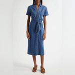 Veronica Beard Tabby Denim Button-Down Cotton Midi Dress | Size 10 Photo 3