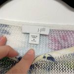 J Jill Purple Blue Floral Linen Blend Short Sleeve Sweater M Short Sleeve Size M Photo 3