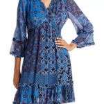 Kobi‎ Halperin Emilee Patchwork Print Dress in Midnight Blue Size M Photo 0