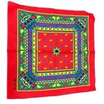 Vintage Paris Bandana Made USA Southwest Aztec Native Print Animals RED Square Photo 0