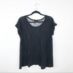 Sandro  black linen lace back blouse‎ Photo 3