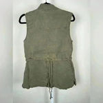 Sanctuary  Sleeveless Zip Front Vest Women's Khaki Army Green Cargo Style Pockets Photo 4