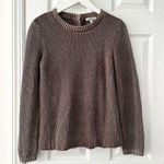 Tyler Boe Tan Light Brown Ribbed Button Back Neck Crewneck Casual Sweater Small Photo 0