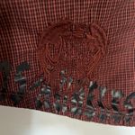 Guess  Y2K Grunge Womens Shirt Sz L Red Studs Glass Snap Country Plaid  Rodeo Photo 7