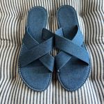 Amazon Light Blue Denim Chambray Slides Sandals Size 9 Photo 4