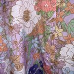 Love + Harmony Lavender Multicolor Pink Short Puffed Sleeves Floral Maxi Dress L Photo 5