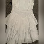 EXPRESS NWT  White Mini Ruffle Flow Flutter Sleeve Fit And Flare Dress Photo 8