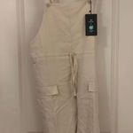 NEW Khaki Short Overalls Loose Adjustable Strap Romper Pockets M Tan Size M Photo 3