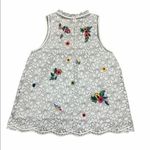 Maeve Anthropologie Macie Tank Top White Lace Floral Embroidered Womens … Photo 7