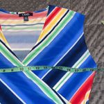 CHAPS  large womens blouse striped v neck short sleeve wrap look bright colors Photo 2