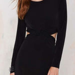 Nasty Gal  LBD Black Long-Sleeve Cutout Waist Mini Dress Small Photo 0