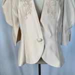 Vintage Cachet by Bari Protas Embellished Puff‎ Sleeve Blazer Women 15/16 Beige Tan Size undefined Photo 2