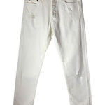 The Kooples The Jeans Women 30 White Distressed Denim Fitted Tapered Designer Photo 0