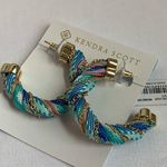 Kendra Scott Masie Corded Hoop Earrings: Gold & Turquoise Mix Eclectic NWT Photo 1