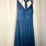 Anthropologie Hitherto Zaria Saphire Dress | 6 Blue Photo 3