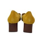 Sole Society  Mustard Suede Leather Pointed Toe Block Heel Slip On Pumps Shoes 10 Photo 2