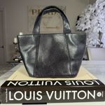 Pierre Balmain Black Small Textured Pebbled Leather Bow Tote Bag Photo 4