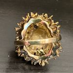 Vintage STER SHANK Signed Sterling Silver over Gold CZ Cocktail Ring Size 6 Photo 10