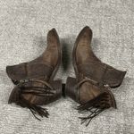 Circle G  Corral Fringe Ankle Boots Womens 6 Distressed Leather Western Booties Photo 8