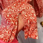 Charter Club Linen Blend Tunic Shirt Womens Size 14 Red White Floral Print Photo 5