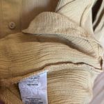 Soft Surroundings Tunic Top Womens Medium Yellow Button Gauze Flutter Hem Blouse Photo 7