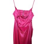 Retrofete Rosa Maxi slip Dress in Hyper Pink with side seam split sz L Size L Photo 6