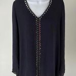 Tory Burch Chic Black Blouse with Beaded Detailing Photo 0