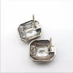 JACK JUDITH  Sterling Silver Marcasite Faceted CZ Vintage Earrings Photo 1