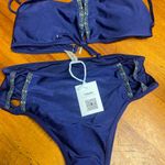 Cupshe -  Blue Bandeau Bikini with High-Waisted Photo 0