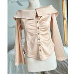 Anthropologie  Satin Off Shoulder Top NEW Photo 4