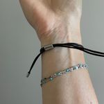 Fossil Vintage Adjustable Brown Leather Bracelet Silver Boho Circle Charm Y2K Photo 3