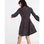 Madewell Long Sleeve Balsam Tie Neck Mini Silk Dress in Starry Night Black 4 Photo 1