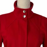 Cache  Jacket Cropped High Stand Collar Moto Zip Snap Closure Red Women’s Size 4 Photo 10