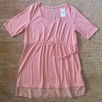 Motherhood Maternity  Pink Tunic Top S Scoop Neck Half Sleeve Sheer Hem New Photo 0
