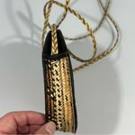 Woven Natural & Black Crossbody Bag NWOT Boho Festival Tan Photo 3