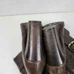 a.n.a . A New Approach Womens Boots 7 Brown Leather Knee High Wedges Heels Buckle Photo 5