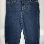 NYDJ  Blue Capris with‎ Button Details Photo 0