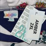 LuLaRoe NWT Size 2XL Navy Blue - Pink Floral Print Amber Hoodie Sweatshirt Photo 4