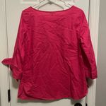 Talbots Women’s  100% Cotton 3/4 Tie Sleeves Crewneck Pink Casual or dress up M Photo 4