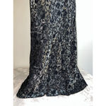 All that jazz Women's Vintage 90s Goth Black Silver Floral Velvet Maxi Dress 11/12 Photo 8