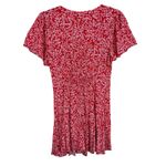 Madewell Red White Floral Daisy Short Sleeve V-Neck Button Down Mini Sun Dress 4 Photo 4